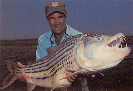 This lucky angler has caught a monster tigerfish!