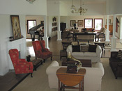 The sophisticated main hall and lounge at Chichele Lodge
