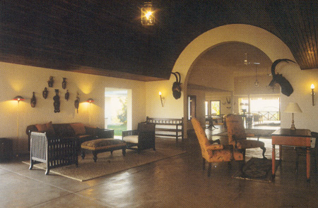 Reception and lounge area at Chichele Lodge, Zambia