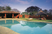 Swimming pool and terrace, Kapani Lodge, Zambia