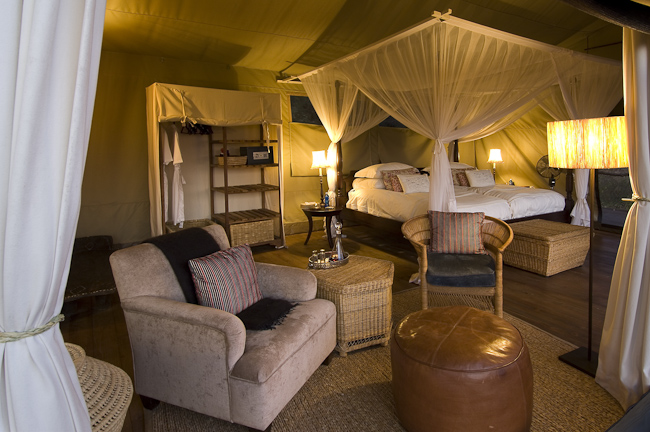 Guest tent lounge and bedroom