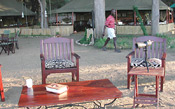 Outdoor sitting area at Kulefu Camp, Lower Zambezi