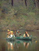 Canoeing on the Zambezi River at Kulefu Camp, Zambia