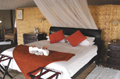 Guest bed, Lechwe Plains Camp, Lochinvar N.P., Zambia