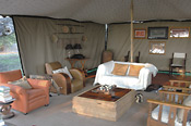 Lechwe Plains Camp - main lounge under canvas