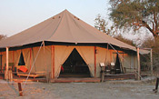 The main tented lodge at Lechwe Plains Camp, Zambia