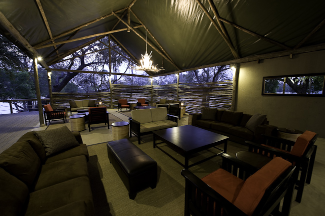 Lounge area at Lufupa River camp