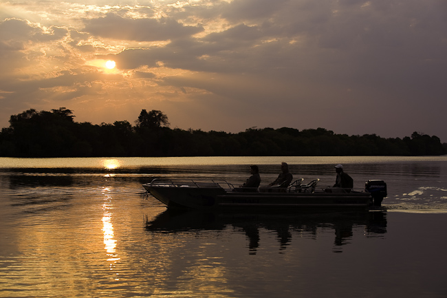 Sunset boating on the Kafue River