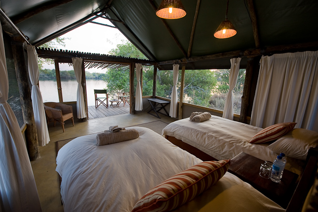 Guest bedroom and view to the river