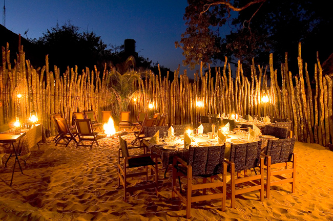 Dinner under the stars in the boma