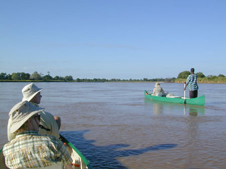 Canoeing on the Luangwa river, Tafika Camp, Zambia