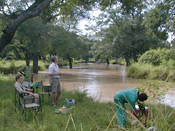 A picnic along the Luangwa river during the green season