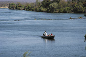 Boating on the beautiful Zambezi river, Sussi & Chuma