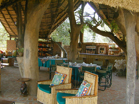 Tafika Camp lounge and bar, South Luangwa, Zambia