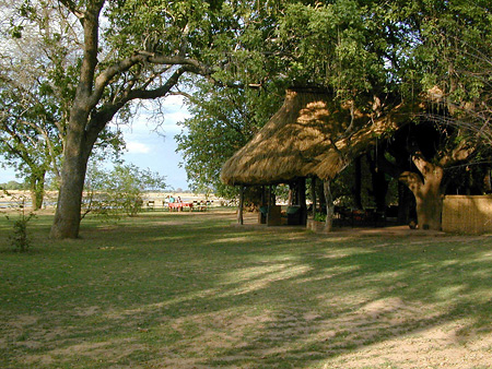 Tafika Camp grounds of the bank of the Luangwa river