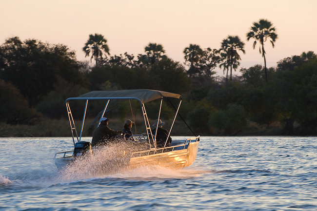 Boating on the Zambezi river