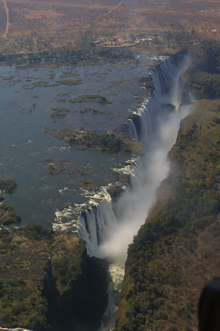 Aerial view over the Falls