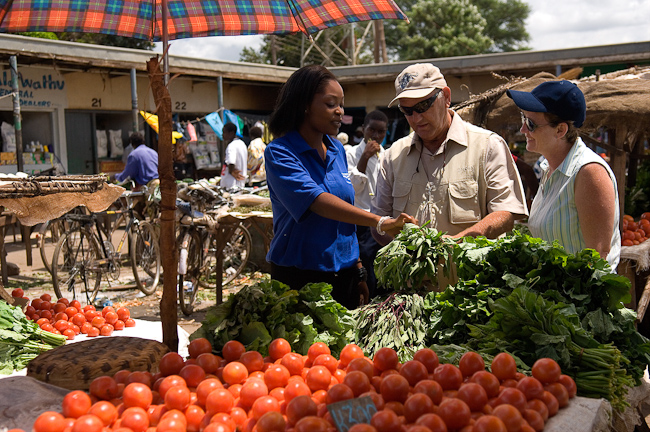 Visiting the market in Livingstone