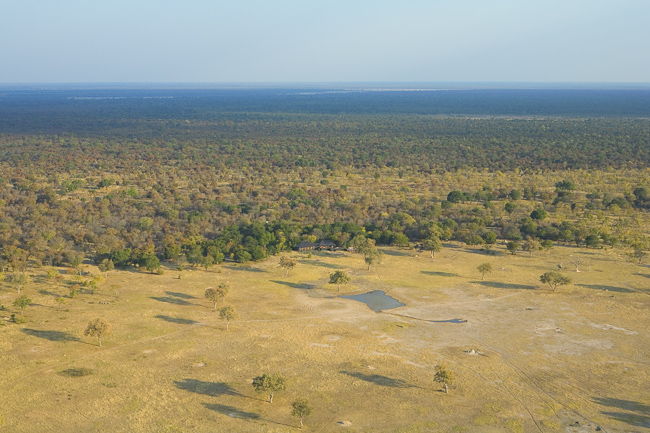 Aerial view of Makalolo Plains Camp