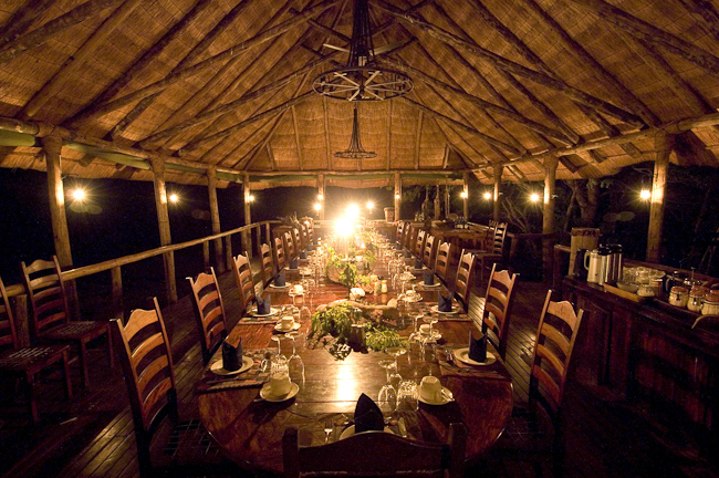 Dinner setting at Makalolo Plains