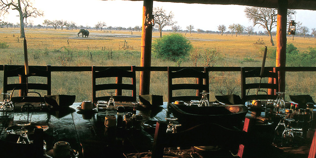 Dine while watching the animals come to the waterhole