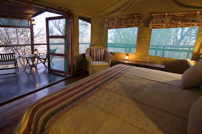 Tent interior and deck