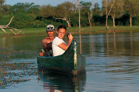 Guests canoeing at Matusadona