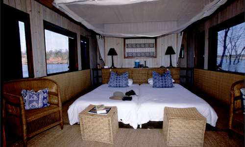 The guest bedrooms are built on floating pontoons