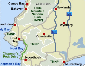 Cape Town Suburbs map