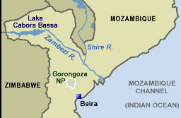 Mozambique Safari map