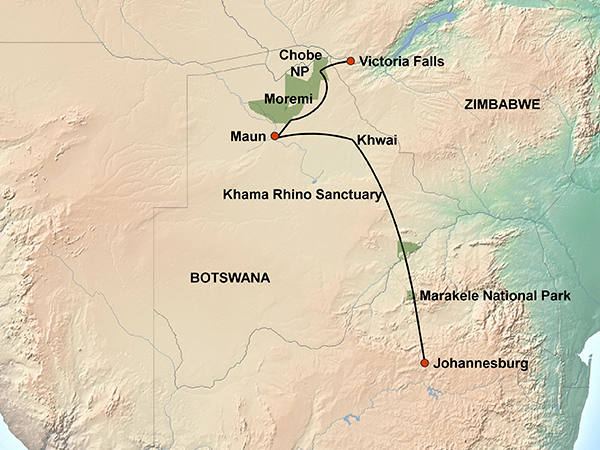Botswana Untouched map
