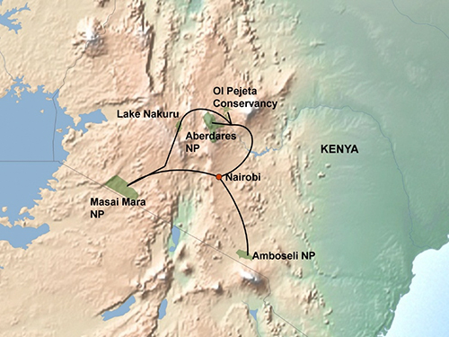 Map for Highlights of Kenya - 10 Days trip