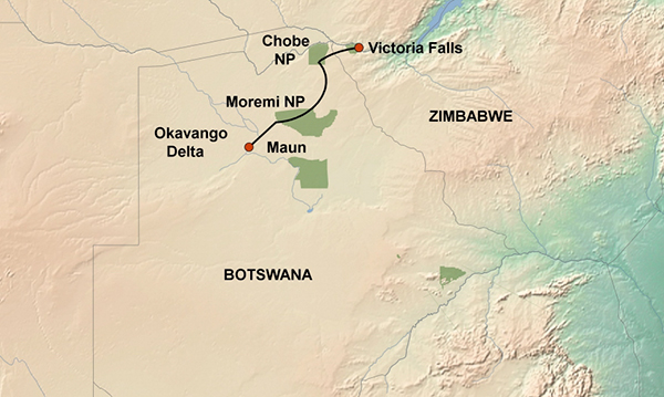 Botswana Untouched 9-day map