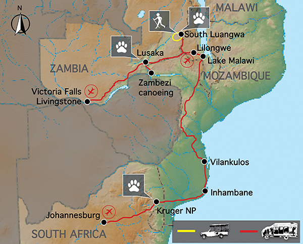 Pioneer Route Safari map