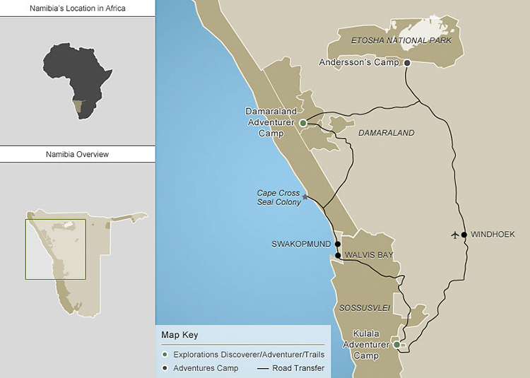 Diverse Namibia map