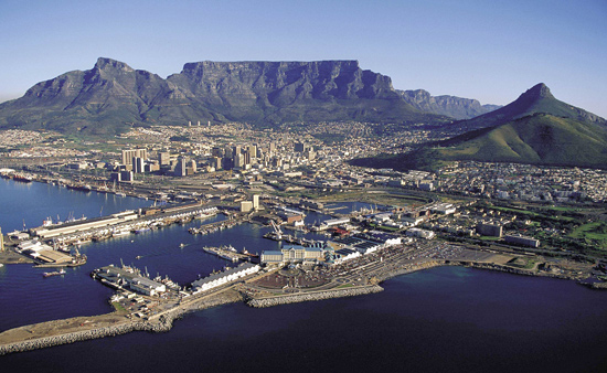 Cape Town from a helicopter