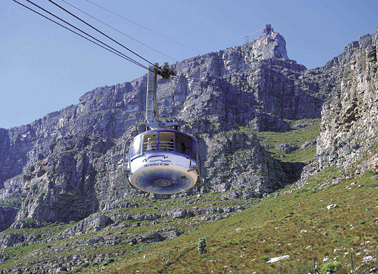 Cable car up Table Mountain