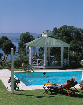 Belvidere Manor Hotel pool overlooking Knysna Lagoon