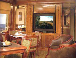 Interior design with the screen view of the track ahead