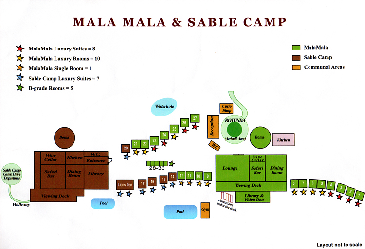 Map of MalaMala and Sable camp