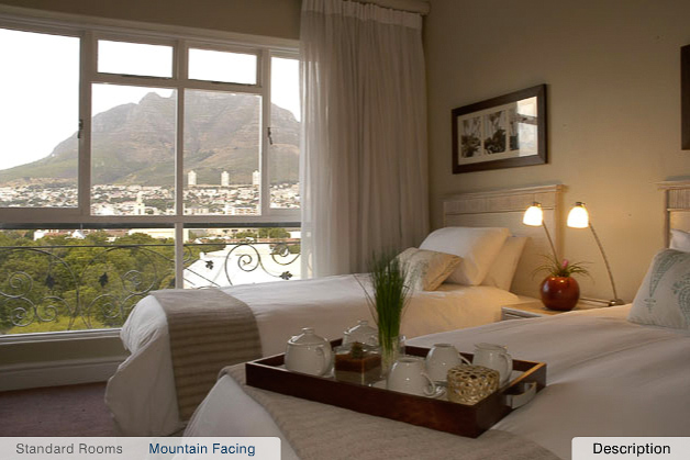 Bedroom and view of Lion's Head