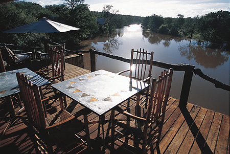 View over the river from Garonga Safari camp deck