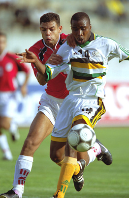 Bafana Bafana soccer striker Siyabonga Nomvete