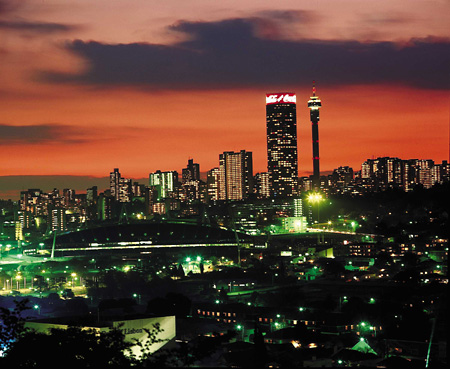 Sunset over Johannesburg, South Africa