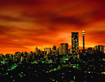 Sunset over Berea and Hillbrow, Johannesburg, South Africa