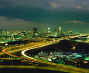Night view of Johannesburg, South Africa