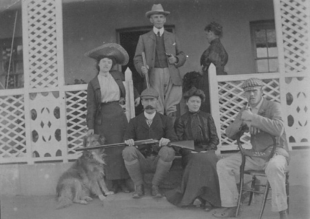 The Gorah family in front of the original 1856 Gorah House