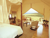 Luxury tented suite and view of Addo, Gorah Elephant Camp
