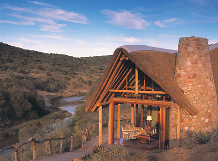 Kwandwe Game Lodge high above the Great Fish River