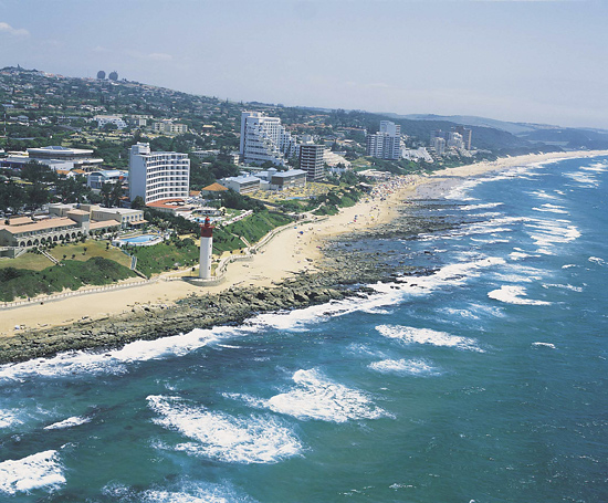 Aerial view of Durban and Umhlanga Rocks